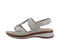 Ara Damen Sandale Hawaii – Veloursleder metallic, Keilabsatz, Weite G – Weiß Gr. 38