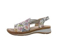 Riemchensandale ARA "HAWAII", Damen, Gr. 40, bunt (taupe multi), Veloursleder, Schuhe Riemchensandale, Sommerschuh, Sandalette, Keilabsatz, mit Stretch-Bänder, G-Weite (92197653-40) taupe multi