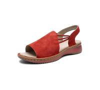 Riemchensandale ARA "HAWAII", Damen, Gr. 38, rot (dunkelrot), Veloursleder, unifarben, feminin, Schuhe, Sommerschuh, Sandalette, Keilabsatz, mit Stretch-Bänder, G-Weite (29057557-38) dunkelrot