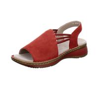 Riemchensandale ARA "HAWAII", Damen, Gr. 38, rot (dunkelrot), Veloursleder, unifarben, feminin, Schuhe, Sommerschuh, Sandalette, Keilabsatz, mit Stretch-Bänder, G-Weite (29057557-38) dunkelrot