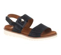 Keilsandalette ARA "KENT", Damen, Gr. 36, nachtblau, Ziegenveloursleder, unifarben, Schuhe, Riemchensandale mit Zierschnalle, in Komfortweite G (= weit) (73418001-36) nachtblau