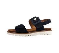 Keilsandalette ARA "KENT", Damen, Gr. 37, nachtblau, Ziegenveloursleder, unifarben, Schuhe, Riemchensandale mit Zierschnalle, in Komfortweite G (= weit) (73418001-37) nachtblau