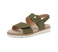 Keilsandalette ARA "KENT", Damen, Gr. 43, oliv, Ziegenveloursleder, unifarben, Schuhe, Riemchensandale mit Zierschnalle, in Komfortweite G (= weit) (94199248-43) oliv