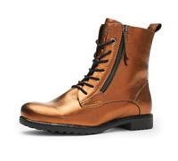 Schnürboots ARA "LIVERPOOL", Damen, Gr. 5,5 (38,5), mokka, Glattleder, metallic, Schuhe, Kurzstiefel, Biker Boots in Bequemweite G (= weit) (21844267-5,5) mokka