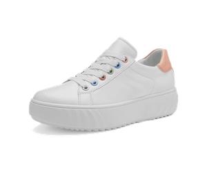 ara Monaco Plateau Schuhe Schnürer weiß rosa H-Weite 12-46523 für Damen, weiß, Größe 37 EU / 4 UK
