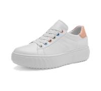 ara Monaco Plateau Schuhe Schnürer weiß rosa H-Weite 12-46523 für Damen, weiß, Größe 41 ½ EU / 7,5 UK