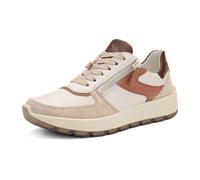 Plateausneaker ARA "NEW YORK", Damen, Gr. 6,5, creme, sand, Glattleder, Veloursleder, kontrastfarbene Details, Schuhe Plateausneaker, Plateau, Freizeitschuh, Halbschuh, Schnürer, Kontrastbesätze, H-We