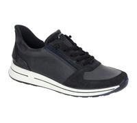 Slip-On Sneaker ARA "OSAKA", Damen, Gr. 5 (38), blau (dunkelblau), Glattleder, Veloursleder, unifarben, Schuhe, Keilsneaker, Schnürschuh mit Easy2Go-Einschlupf (37233703-5) dunkelblau