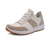 Sneaker ARA "OSAKA 3.0", Damen, Gr. 5 (38), creme, sand, Glattleder, Lederimitat, Veloursleder, Reptilienprägung, Schuhe Sneaker, Freizeitschuh, Halbschuh, Schnürer, weicher Schaftrand, H-Weite (63152