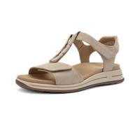 Keilsandalette ARA "OSAKA-S", Damen, Gr. 41, hellbeige, Veloursleder, unifarben, Basic, Schuhe, Keilabsatz, Riemchensandale mit High Soft-Funktion, H-Weite (70961355-41) hellbeige