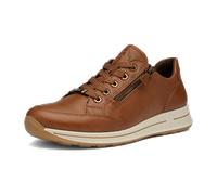 Plateausneaker ARA "OSAKA", Damen, Gr. 8 (42), braun (cognac), Glattleder, unifarben, Schuhe Plateausneaker, Freizeitschuh, Halbschuh, Schnürer mit Logoprägung, Weite H (84083432-8) cognac