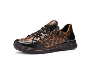 ara Osaka Sneaker schwarz nuts mocca für Damen, animal, Größe 40 EU / 6,5 UK