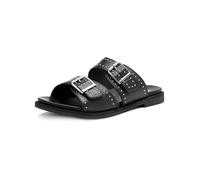 Pantolette ARA "ELBA", Damen, Gr. 42, schwarz, Glattleder, unifarben, Schuhe Pantolette, Blockabsatz, Schlupfschuh mit kleinen Nieten verziert, G-Weite (=weit) (95906306-42) schwarz