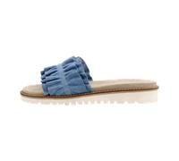 Pantolette ARA "KENT", Damen, Gr. 41, blau (azurblau), Veloursleder, unifarben, casual, Schuhe, Slides, Flats, Sandale mit geraffter Bandage (19620422-41) azurblau