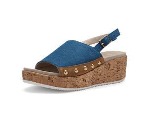 ara Rimini Sandale blau braun für Damen, blau, Größe 42 EU