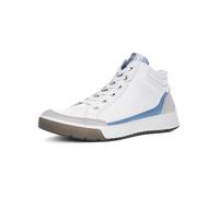 Sneakerboots ARA "ROM", Damen, Gr. 5,5 (38,5), blau (weiß, hellblau), Glattleder, Veloursleder, sportlich, Schuhe, Schnürboots, Retro Sneaker, Higt Top Sneaker in G-Weite (19406218-5,5) weiß, hellblau