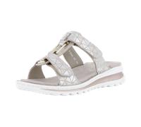 Pantolette ARA "TAMPA", Damen, Gr. 43, silber (sand, silberfarben), Veloursleder, metallic, sportlich, Schuhe, Keilabsatz, Sommerschuh, Schlappen mit Schmuckelement, G-Weite (53270557-43) sand, silber