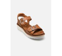 Keilsandalette ARA "BILBAO", Damen, Gr. 42, cognac, Glattleder, unifarben, Schuhe, Keilabsatz, Plaeau, Riemchensandale mit Nieten, Weite G (= weit) (74652246-42) cognac