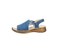 Riemchensandale ARA "HAWAII", Damen, Gr. 41, jeansblau, Textil, unifarben, Basic, Schuhe Riemchensandale, Keilabsatz, Sandalette mit Gummizügen, in Schuhweite G (= weit) (46193627-41) jeansblau