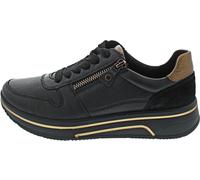 Sneaker ARA "SAPPORO" Gr. 6,5, schwarz (schwarz, bronzefarben) Damen Schuhe Sneaker Freizeitschuh, Halbschuh, Schnürschuh in Komfortweite H = sehr weit (60390626-6,5)