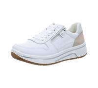 ara Damen Sapporo Sneaker, Weiss,Limoncello,Shell,Silber, 38 EU Weit