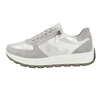Plateausneaker ARA "NEW YORK", Damen, Gr. 6,5, hellgrau, weiß, Glattleder, Veloursleder, kontrastfarbene Details, Schuhe Plateausneaker, Plateau, Freizeitschuh, Halbschuh, Schnürer, Kontrastbesätze, H