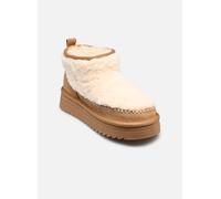 Winterboots ARA "ALASKA", Damen, Gr. 39, braun (cognac, creme), Veloursleder, Lammfell, modisch, Schuhe, Schlupfboots, Plateauboots in Komfortweite H (= sehr weit) (18461562-39) cognac, creme