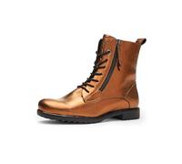Schnürboots ARA "LIVERPOOL", Damen, Gr. 5,5 (38,5), mokka, Glattleder, metallic, Schuhe, Kurzstiefel, Biker Boots in Bequemweite G (= weit) (21844267-5,5) mokka