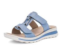 Pantolette ARA "TAMPA", Damen, Gr. 41, blau (azurblau), Veloursleder, metallic, sportlich, Schuhe, Keilabsatz, Sommerschuh, Schlappen mit Schmuckelement, G-Weite (52876606-41) azurblau