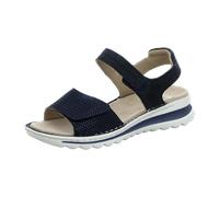 Keilsandalette ARA "TAMPA", Damen, Gr. 36, blau (nachtblau), Veloursleder, Glattleder, unifarben, sportlich, Schuhe, Sommerschuh, Sandale, Keilabsatz, mit Klettverschlüssen, G-Weite (59708417-36) nach