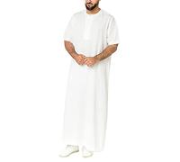 Arabische Kleidung Herren Kaftan Lang Kurzarm Abaya Maxikleid Nachthemd Herren Kaftan Gebetskleidung für Männer Islamische Kleidung Muslim Kleid Robe Islamische Taiji Kleidung
