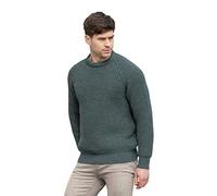Aran Crafts Herren Fisherman Irish Rib Crew Neck Wool Sweater, moos, Medium