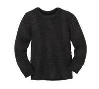 ARAN-PULLOVER Kinder - 100% Bio-Merino - atmungsaktiv & kuschelig warm - unisex Gr. 86 - 140 - nachhaltig & fair - ideal für kalte Tage dank fluffigem Strick - made in Germany | Anthrazit Gr. 110-116