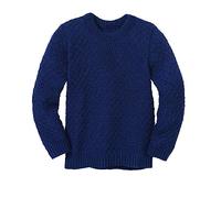 ARAN-PULLOVER Kinder - 100% Bio-Merino - atmungsaktiv & kuschelig warm - unisex Gr. 86 - 140 - nachhaltig & fair - ideal für kalte Tage dank fluffigem Strick - made in Germany | Marine Gr. 98-104
