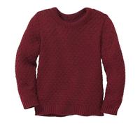 Disana ARAN-Pullover, 100% Bio-Merinowolle GOTS, IVN Best | besonders warm | Kleinkind Kind Unisex | Made in Germany | Cassis Gr. 110-116