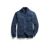 Aran-Strickjacke aus Baumwolle L Blue