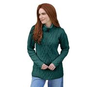 Aran Woollen Mills Damen-Cardigan aus irischer Wolle mit Reißverschluss