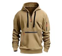 Arbeits-Hoodies für Herren, halber Reißverschluss, Kapuzen-Sweatshirt mit Kordelzug, lässiger athletischer Kapuzenpullover, lockere Passform, langärmelig, für Herbst und Winter, warmer Pullover,