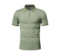 Arbeits T-Shirt Herren Hawaii Outfit Herren Poloshirt Herren Reverskragen Einfarbig Halbe Reißverschluss Golf Shirt Slim Fit Business Shirt Kurzarm Regular Fit Arbeitshemd Shirt Herren (Minzgrün, Xxl)