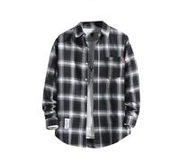 Arbeitshemd Herren Langarm Flanell Winter Langarm Holzfäller Jacke Hemdjacke Langarm Kariertes Hemd Flanellhemd Schwarz Übergröße Flanell Jacke Rot Karo Slim Fit Holzfällerhemd
