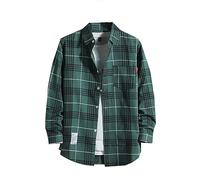 Arbeitshemd Herren Langarm Flanell Winter Langarm Holzfäller Jacke Hemdjacke Langarm Kariertes Hemd Flanellhemd Schwarz Übergröße Flanell Jacke Rot Karo Slim Fit Holzfällerhemd