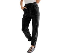 Arbeitshose Damen Winter Cargo, Cordhose Damen Große Größen, Jogginghose Baggy Sporthose Mit Taschen Trainingshose Mit Kordelzug Ankle Pants Vintage Freizeithose Bequeme Winterhose Sweatpants