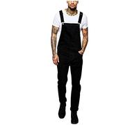 Arbeitshose Herren Hosenträger Latzhose Loose Fit Jeanshose Arbeit Outdoor Hosen Schnalle Rückwärtig Klettverschluss Worker Jeans Baggy Style