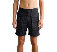 Arbeitshosen Männer Kurz, Bermudashorts Große Größen Kniebundhose Golfhose Baggy Sommer Trekkinghose Sporthose Herren Kurz, Reissverschluss Freizeit Camo Cargohose Camouflage Wanderhose schwarz 36