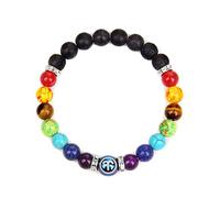ARBM Chakra Armband Echte Steine,Widder-Kristall-Armbänder Für Yoga-Perlen, Reiki, Natürliche Edelsteine, Armband Zur Meditation, Angstlinderung, Schmuckgeschenke Für Männer Und Frauen