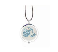 Arcaine Blue Rose Necklace, Rotatable Arcane Necklace Powder Pendant Arcane Gift