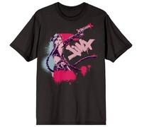 Arcane League of Legends Jinx T-Shirt für Erwachsene, mit Rundhalsausschnitt, kurzärmelig, Schwarz, Schwarz, S