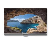 Arch in Mallorca Spanien Visitenkartenhalter Mode Metall Visitenkartenetui Professioneller Kreditkartenschutz Aluminiumlegierung Flip Cover Slim Namenskartenetui Halter für Männer Frauen