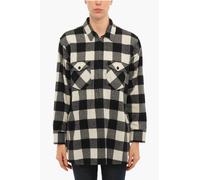 ARCHIVE Buffalo Checked POPOVER Overshirt mit Doppelbrust in Schwarz & Weiß L