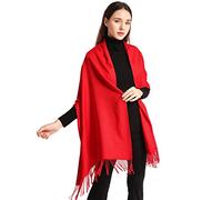 Arctic Penguin Pashmina Schal Kaschmir Stolen Damen Schultertuch für Frauen Hochzeit Kaschmirschal Herren Umschlagtuch Winter/ (Rot)